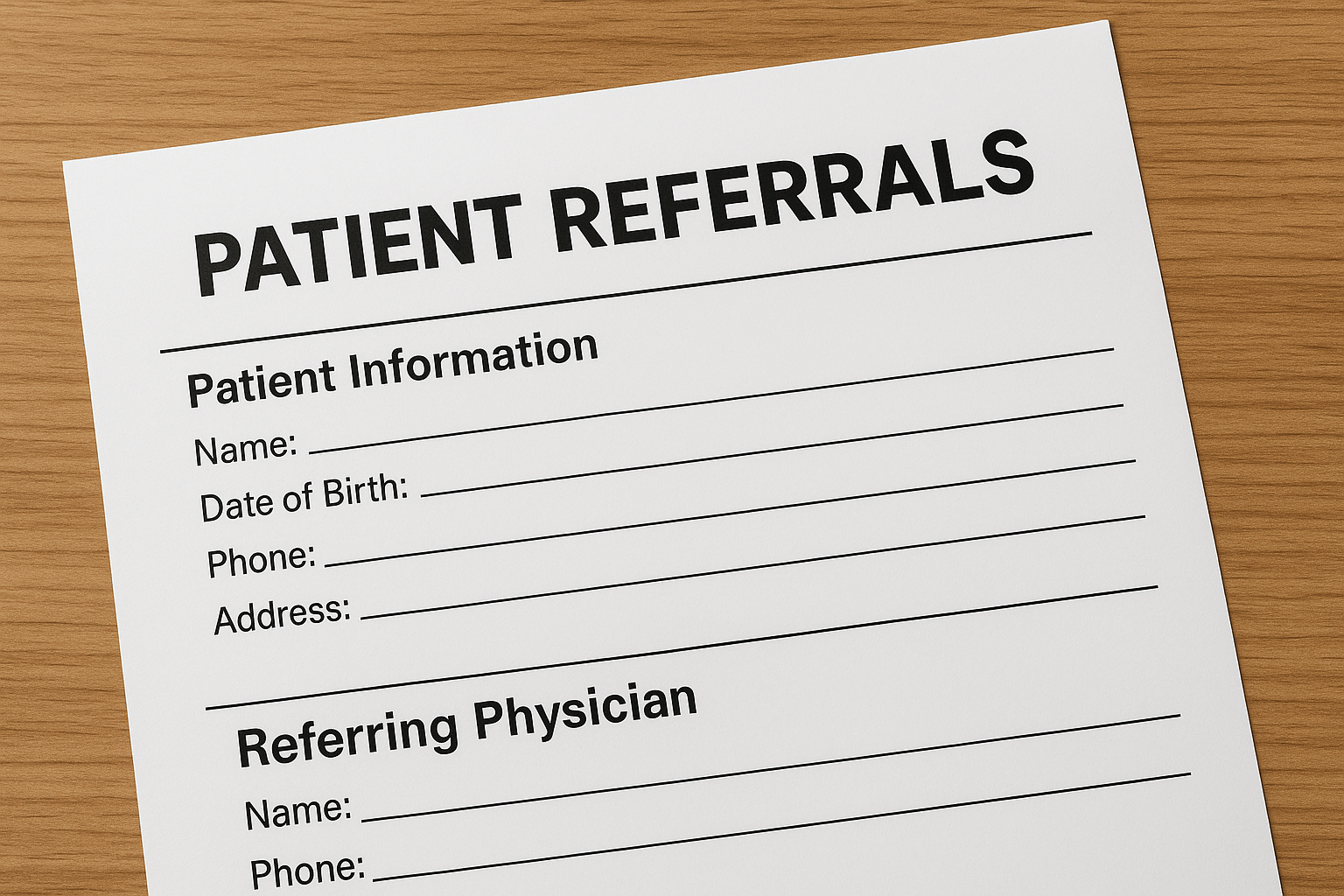 Doctor typing referral order on digital tablet